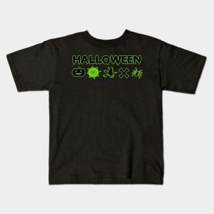 Halloween Witch Pumpkin Spider Bones Kids T-Shirt